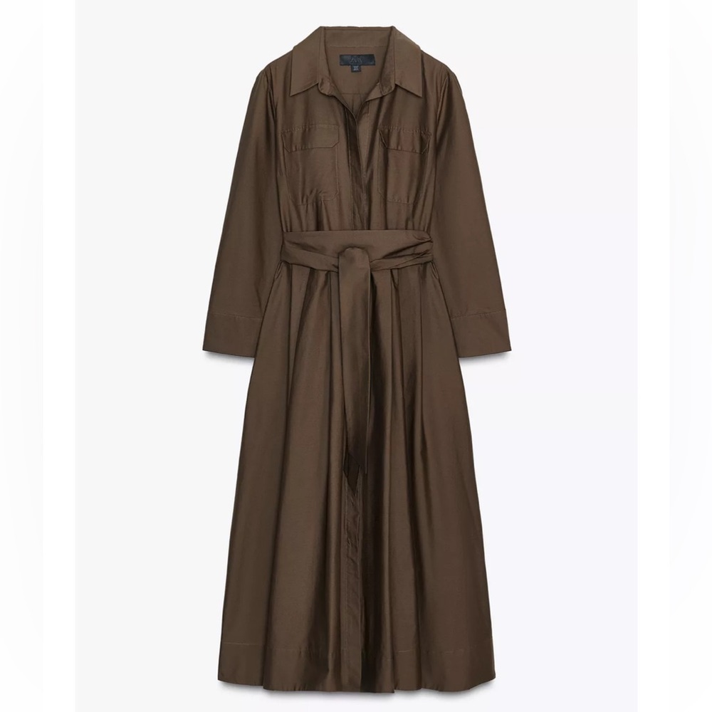 ZW COLLECTION POPLIN SHIRT DRESS - Picture 3 of 3